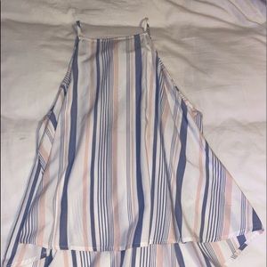 hollister striped flowy tank top